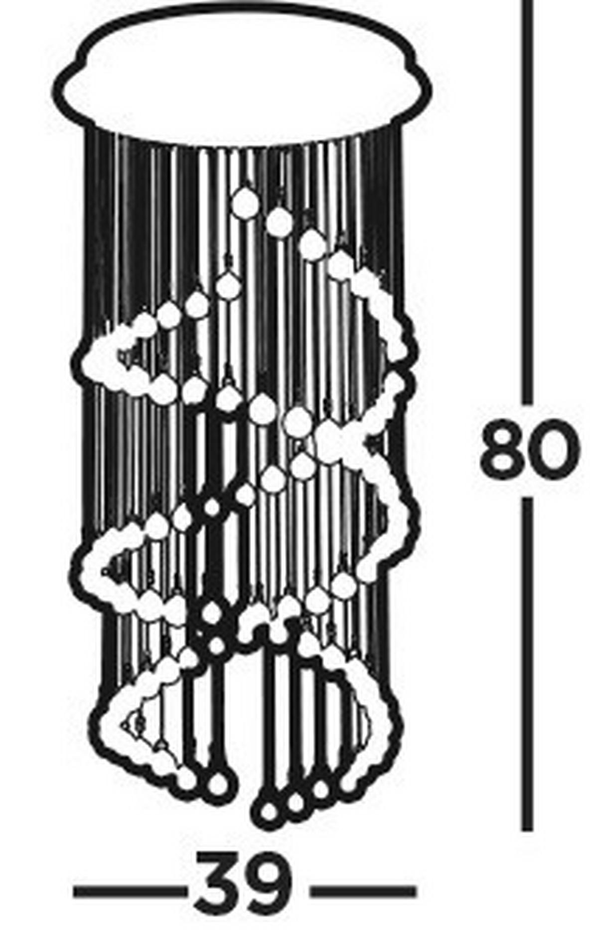 Mennyezeti Lámpa Hallway 8843cc - krómszínű, Design, üveg/fém (39/80cm)