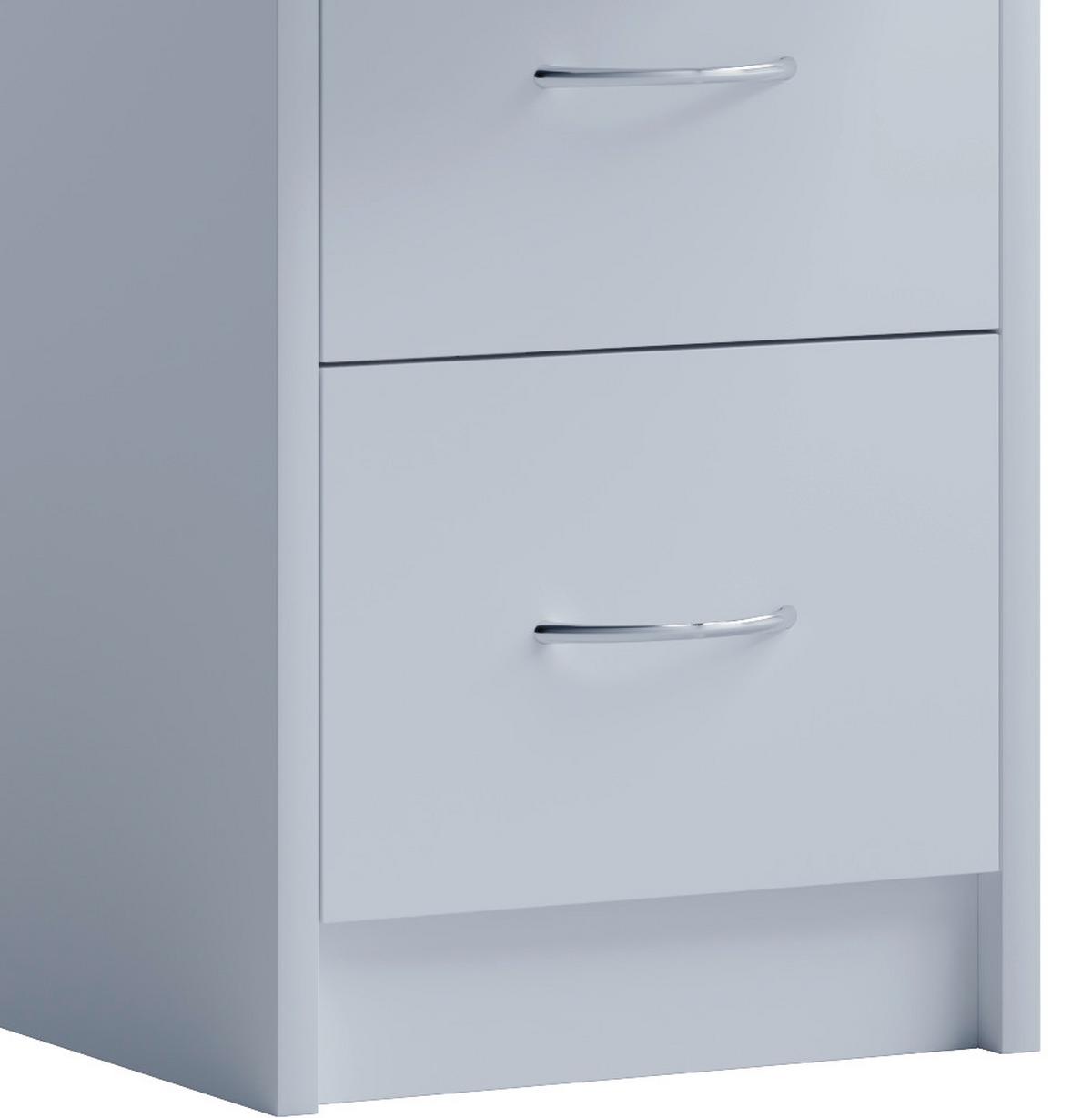 Nočna Omarica Boxal Maxi, Bela - bela/barve aluminija, Basics, leseni material (35/65/35cm) - MID.YOU