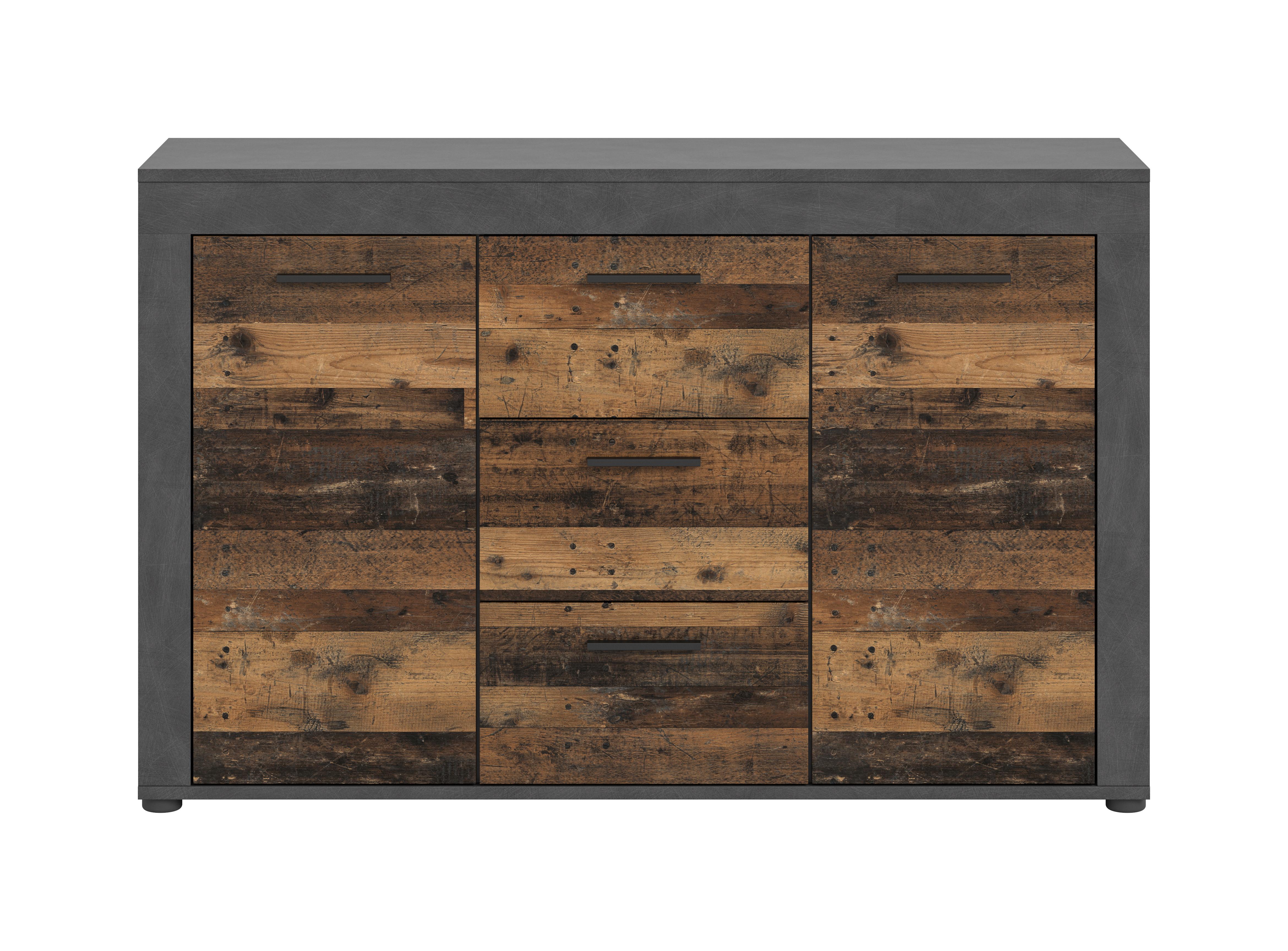 Komoda Jam - prirodne boje/crna, Design, drvni materijal/plastika (125/80/35cm) - Modern Living