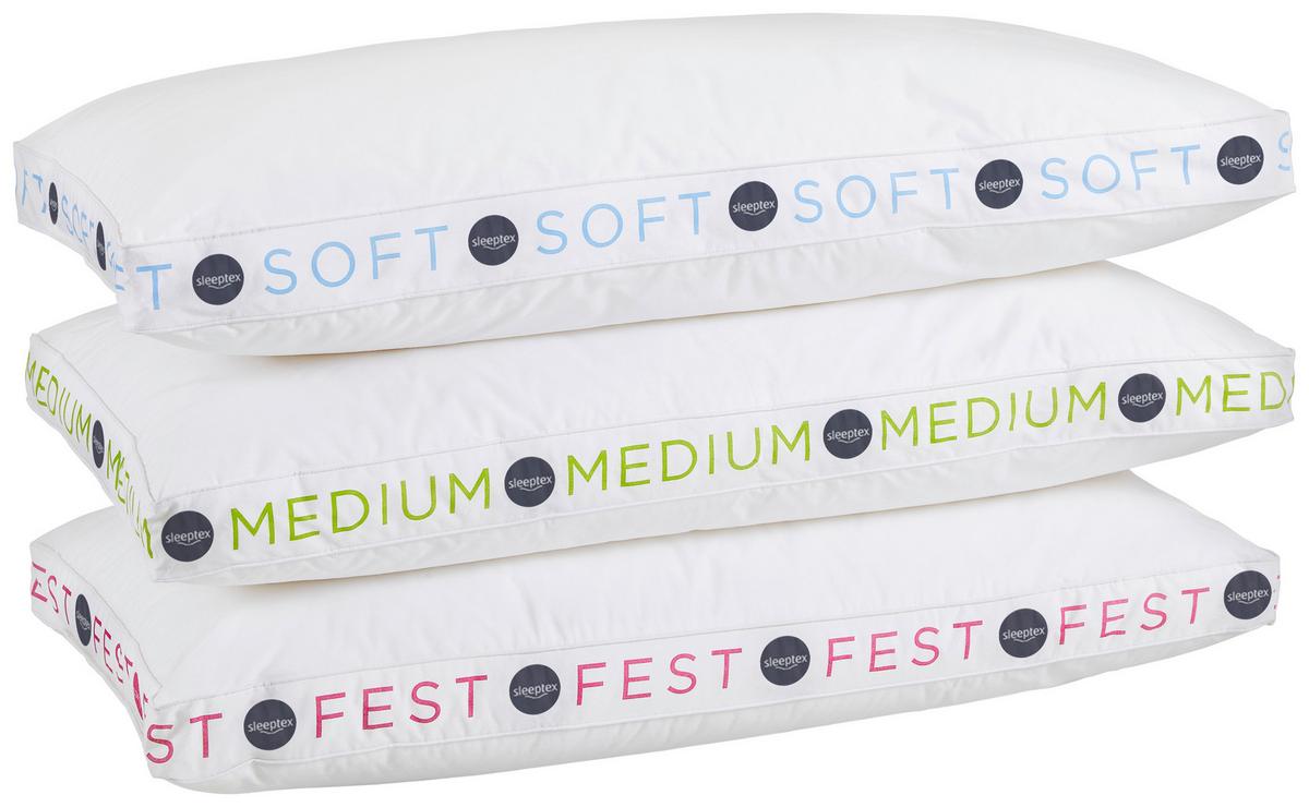 PODUSZKA POD GŁOWĘ COMFY MEDIUM - zielony/biały, Basics, tworzywo sztuczne/tkanina (40/80cm) - Sleeptex