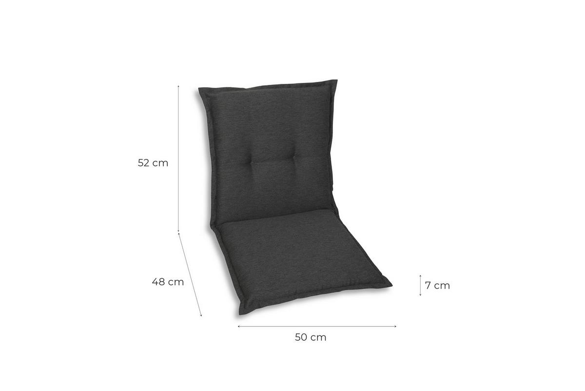 Sesselauflagenset 4-Teilig Anthrazit - Anthrazit, Basics, Textil (50/7/100cm)