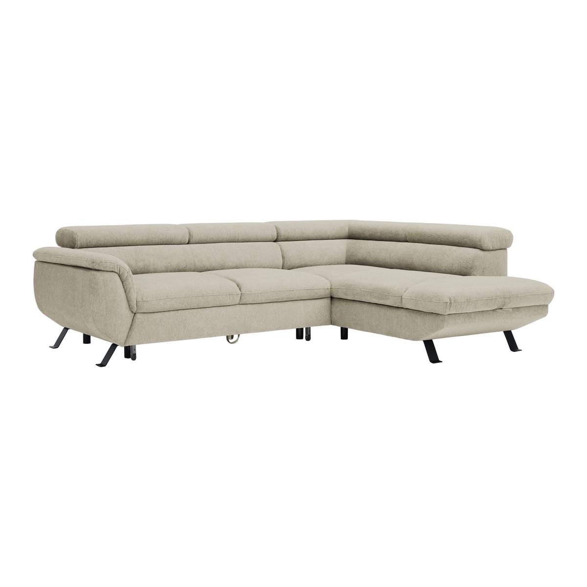 Kutna Garnitura Raven - crna/sivo-bež, Moderno, tekstil/metal (257/198cm) - Modern Living