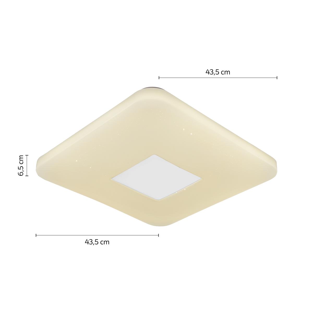 LAMPA SUFITOWA LED BETTY - biały, Modern, tworzywo sztuczne/metal (43,5/43,5/6,5cm) - Modern Living