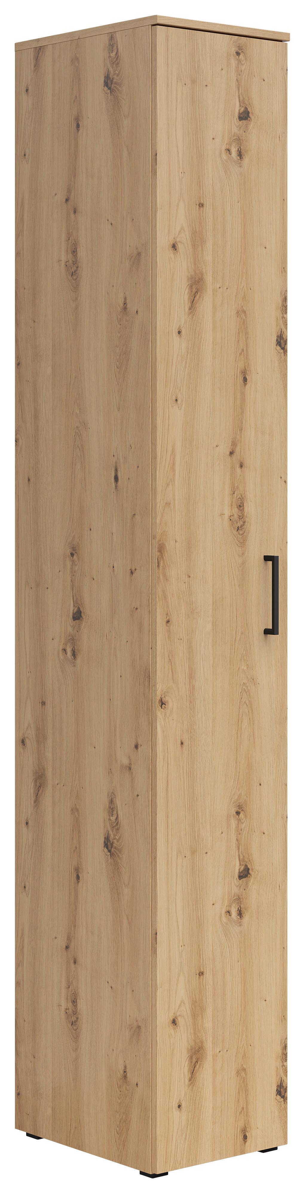 Schrank Multistauraum Eiche Artisan - Schwarz/Eiche Artisan, MODERN, Holzwerkstoff/Kunststoff (30/195/40cm) - Mömax