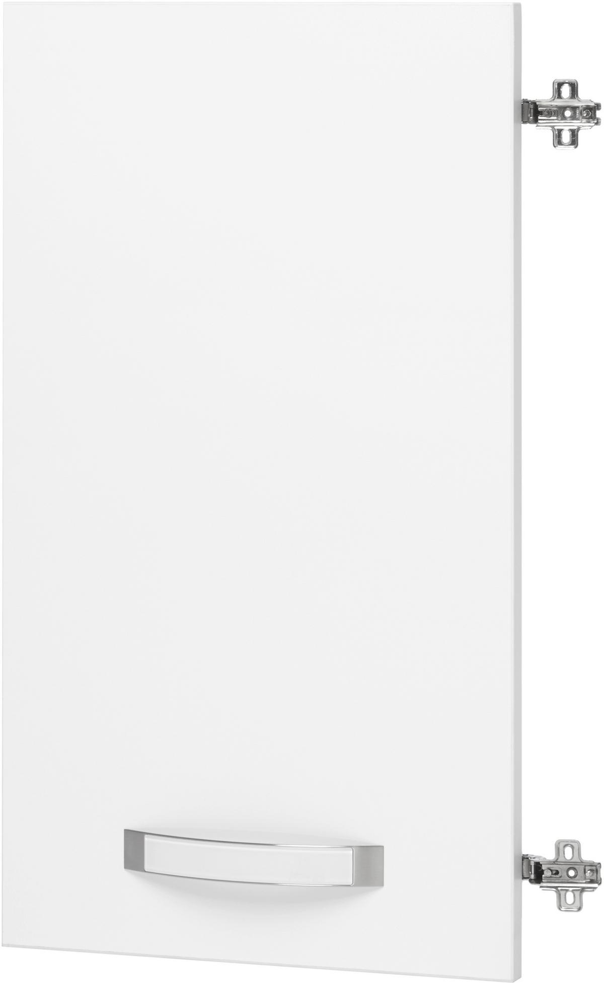 Tür in Weiss Hochglanz - Weiss, Modern, Holzwerkstoff/Metall (39.4/70.1/1.8cm) - Premium Living