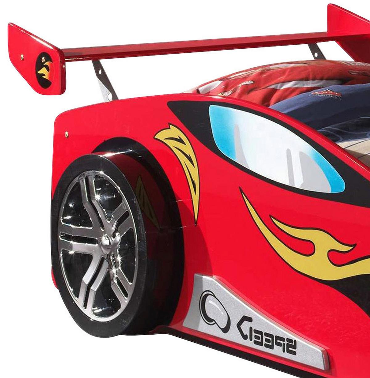 Autobett Le Mans Rennauto 90x200 cm Rot - Rot, MODERN, Holzwerkstoff (90/200cm) - MID.YOU