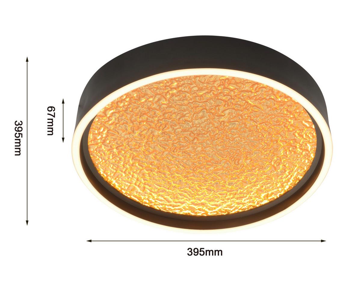 LAMPA SUFITOWA LED 9069-102M BORMES - czarny/kolor złoty, Design, tworzywo sztuczne/metal (40/40/6,5cm)