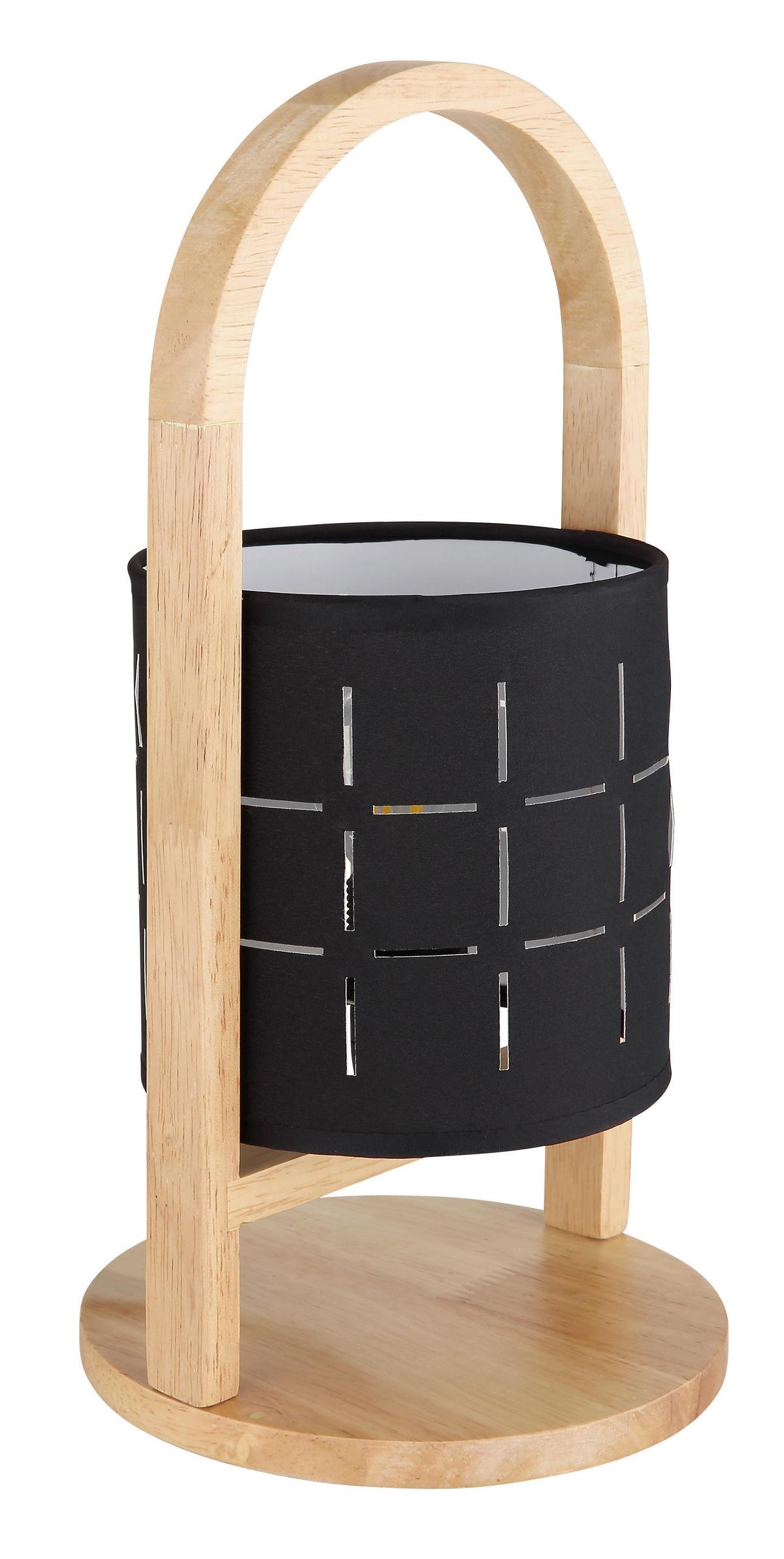 Tischleuchte Ninja in Schwarz/Natur max. 40 Watt - Schwarz/Naturfarben, Natur, Holz/Textil (16/33cm) - Globo