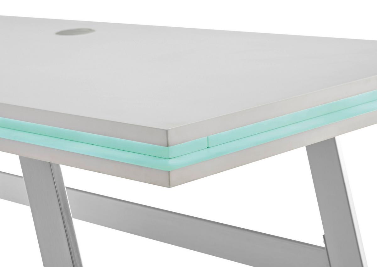 Pisalna Miza Tiflis 1 - barve nerjavečega jekla/bela, Moderno, kovina/leseni material (140/75/60cm) - Mömax