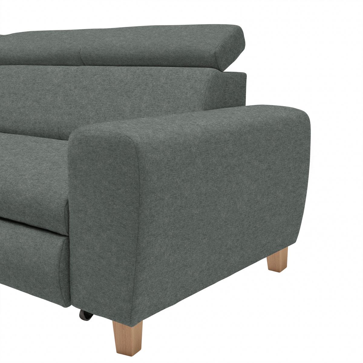 Ecksofa Lugo Graublau - Graublau, MODERN, Holz/Kunststoff (205/98/266cm) - Mömax