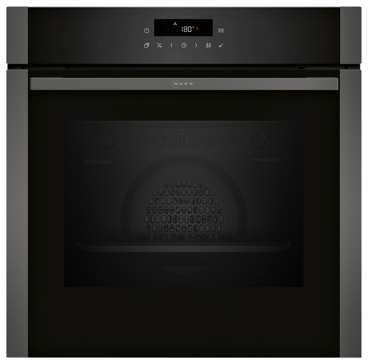 Backofenset BXPOWER8I Graphitfarben/Schwarz - Edelstahlfarben/Graphitfarben, MODERN, Glas/Metall (59,4/59,5/54,8cm) - Neff