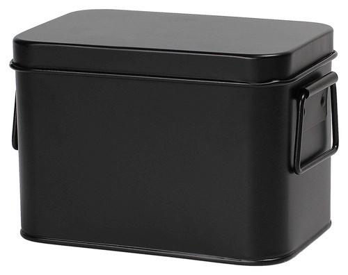 Doboz Tetővel Sand Dunes - fekete, Modern, fém (11/12/16,5cm) - Premium Living