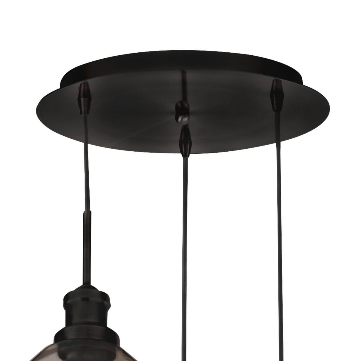 Függőlámpa Mia 5423-3bk - fekete, Design, üveg/fém (51/150cm)