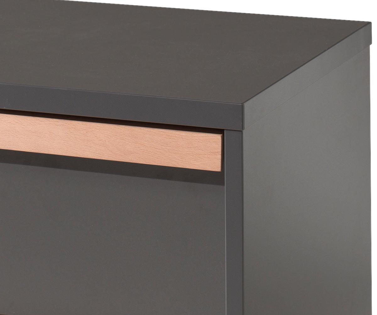 NACHTSCHRANK London B: 48,1 cm Anthrazit - Anthrazit/Buchefarben, MODERN, Holz/Holzwerkstoff (48,1/48,8/40cm) - MID.YOU
