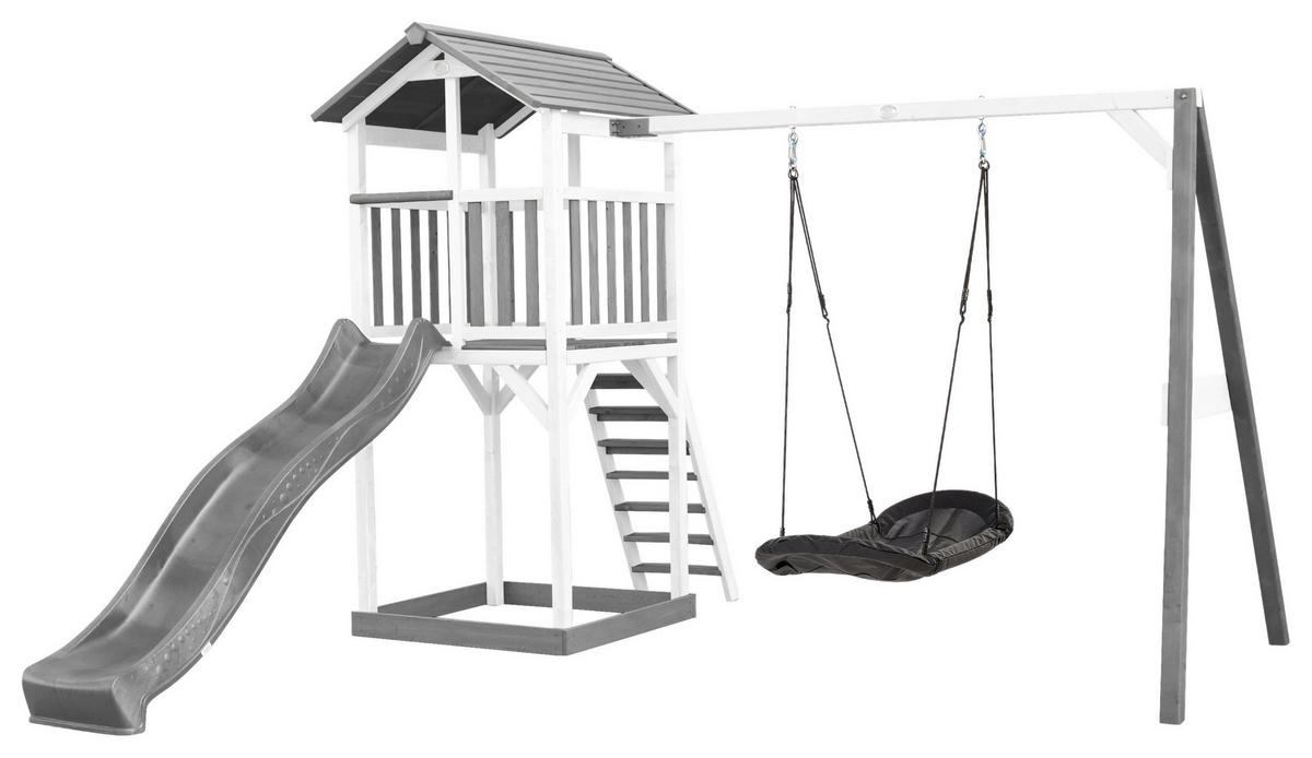 SPIELTURM A025.124.82 - Blau/Schwarz, KONVENTIONELL, Holz/Kunststoff (356,6/241,9/349cm) - Ambia Garden