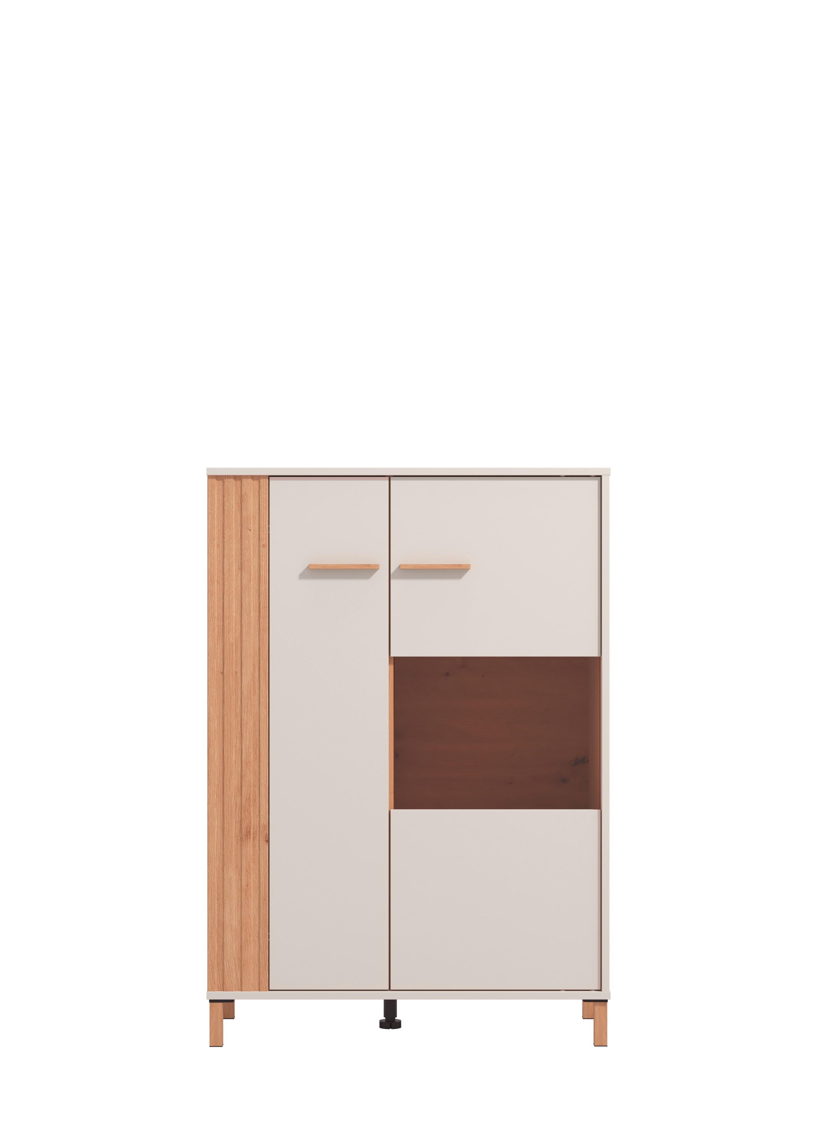 Vitrin Belfort - tölgyfa, Modern, faalapú anyag (85/122/40cm)