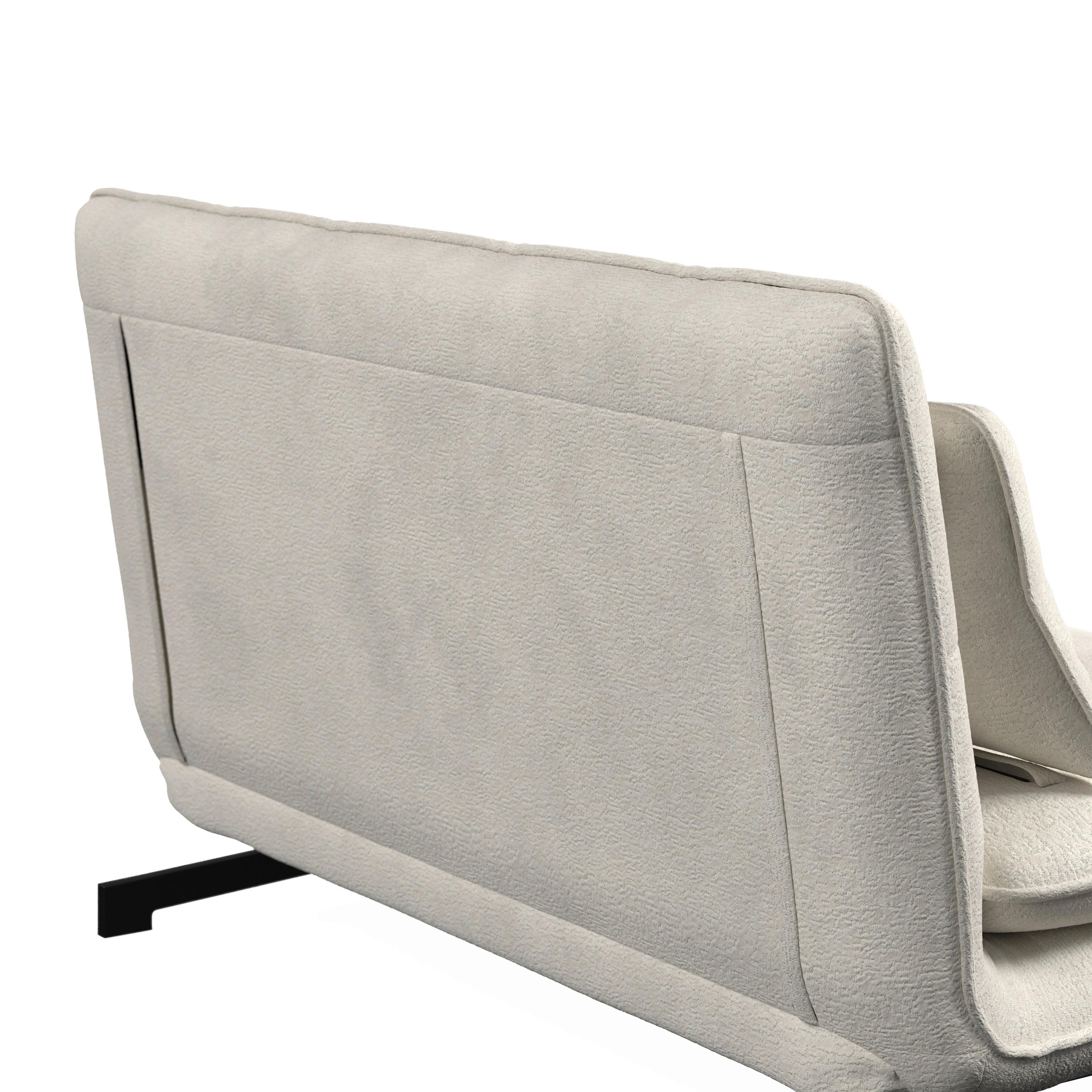 BÄDDSOFFA LUNA - vit/svart, Modern, metall/textil (143/84/81cm) - Bessagi Home