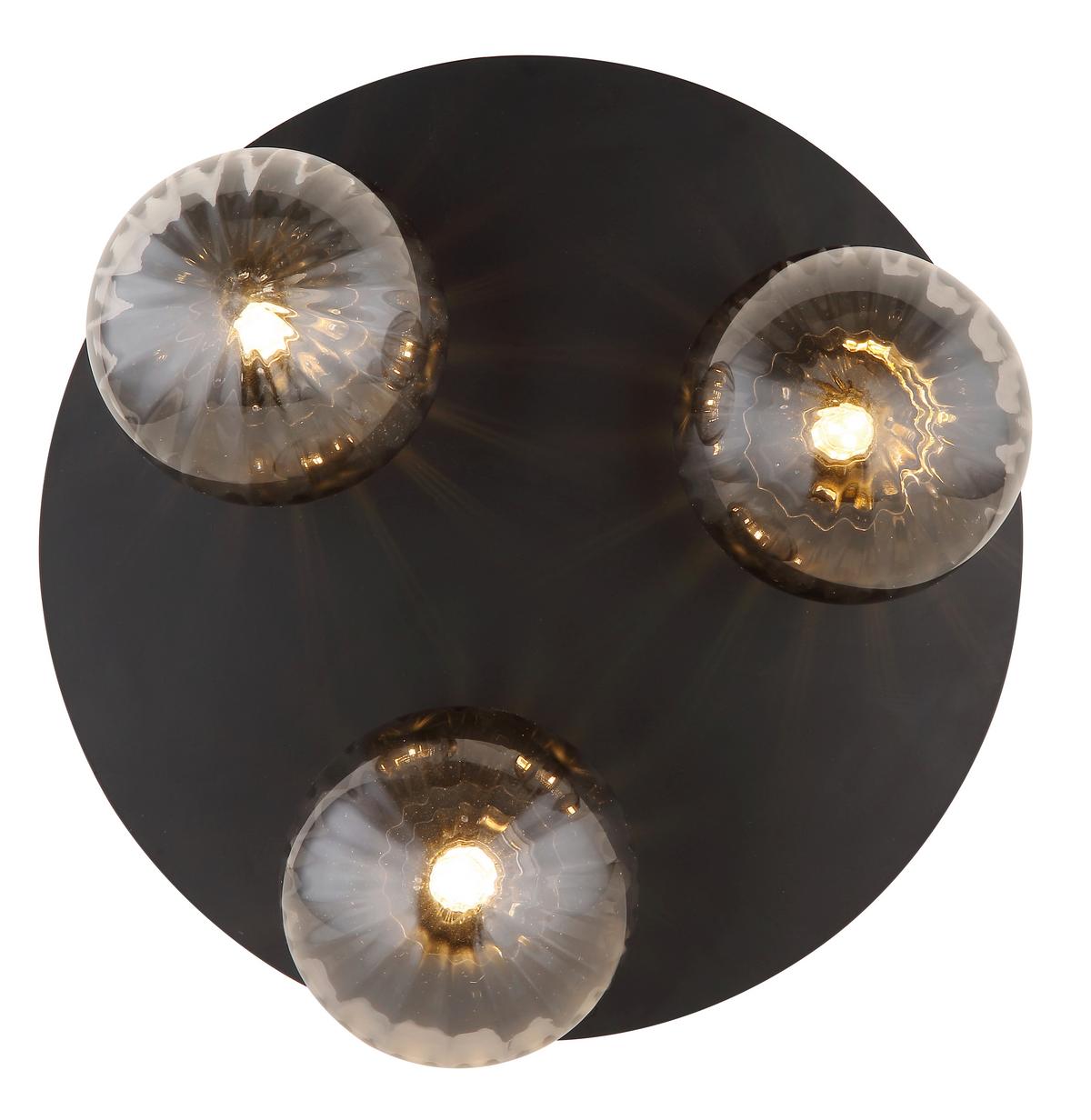 Deckenleuchte Dallerta Schwarz max. 10 Watt - Klar/Schwarz, Design, Glas/Metall (35/15cm) - Globo