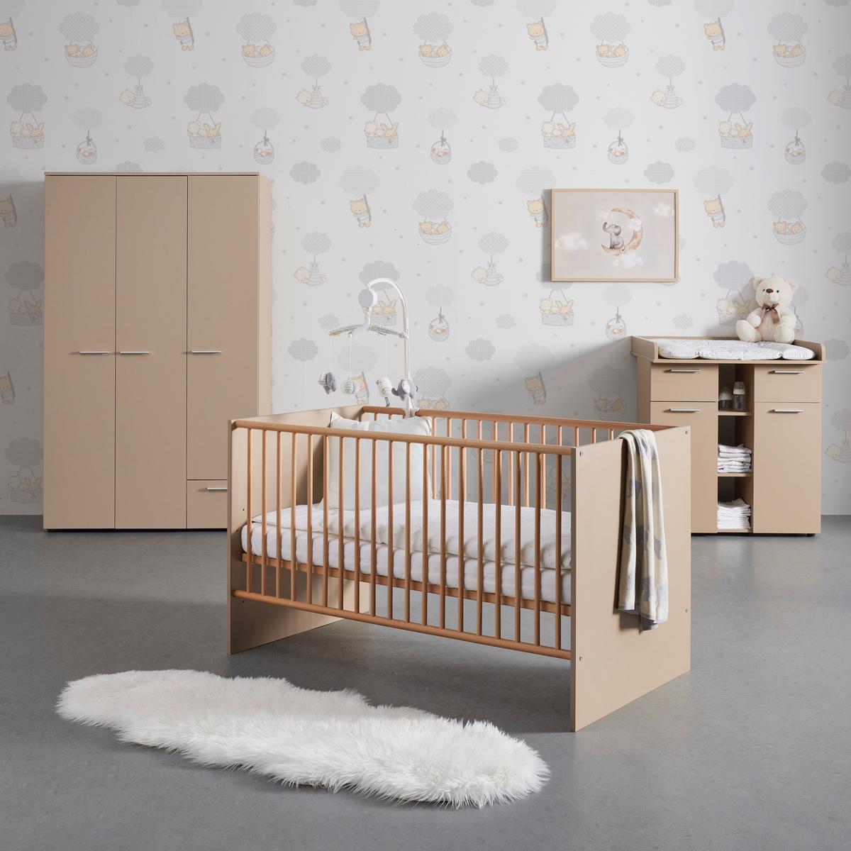 Babyzimmer July Creme - Beige/Creme, Modern, Holzwerkstoff (311/190/144cm) - Bessagi Kids