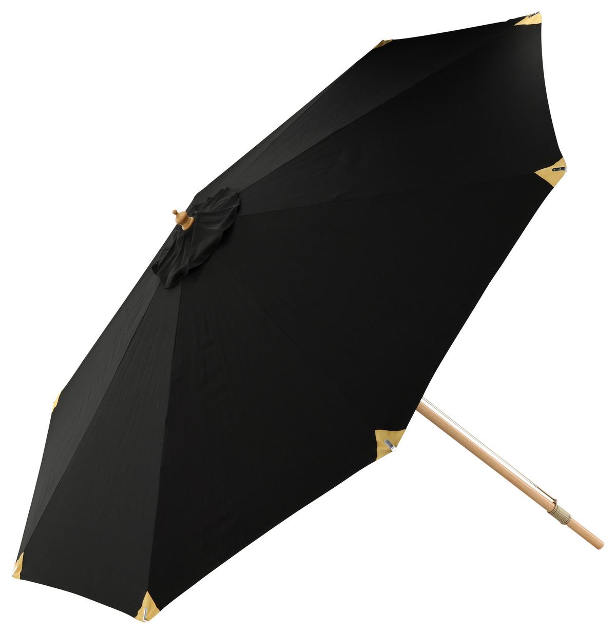 Sonnenschirm Nypo ca. 330 cm Schwarz - Schwarz, KONVENTIONELL (330/258/330cm) - Gardenson