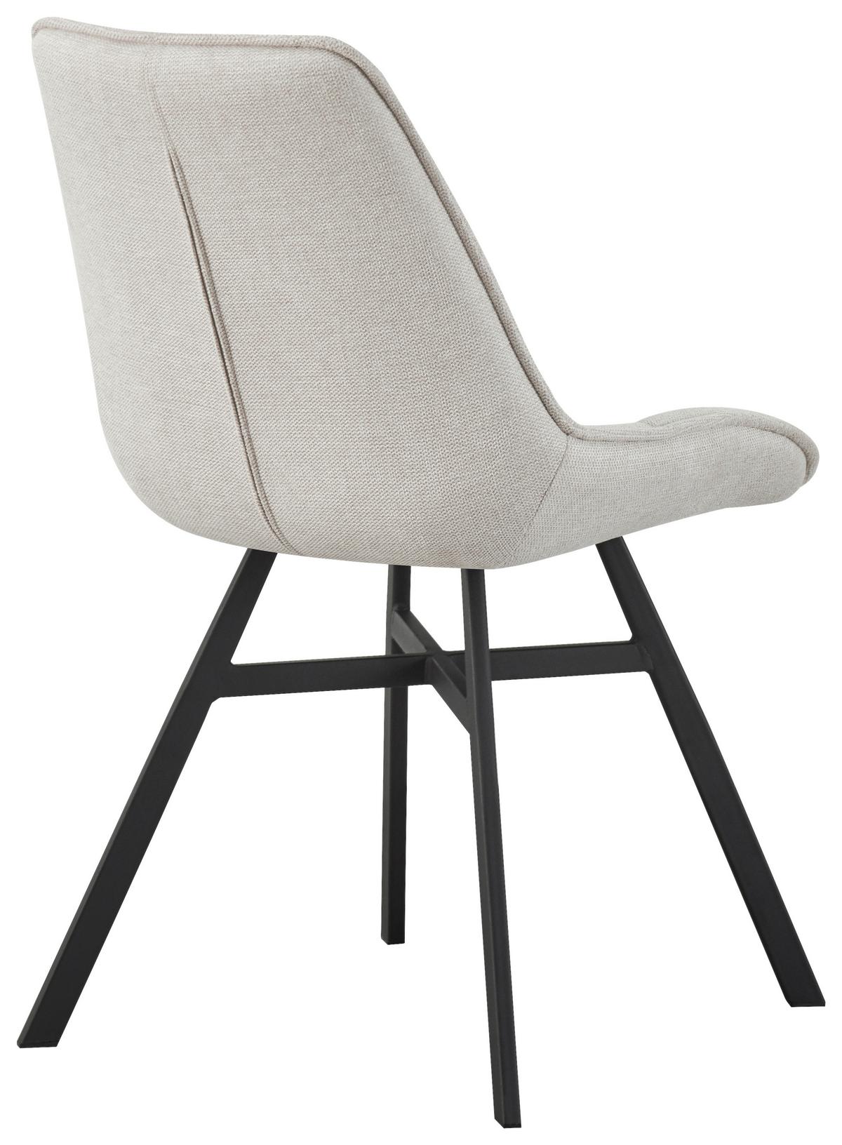 Stuhl Luna Beige - Beige/Schwarz, Modern, Holz/Textil (53/87/61cm) - Mömax