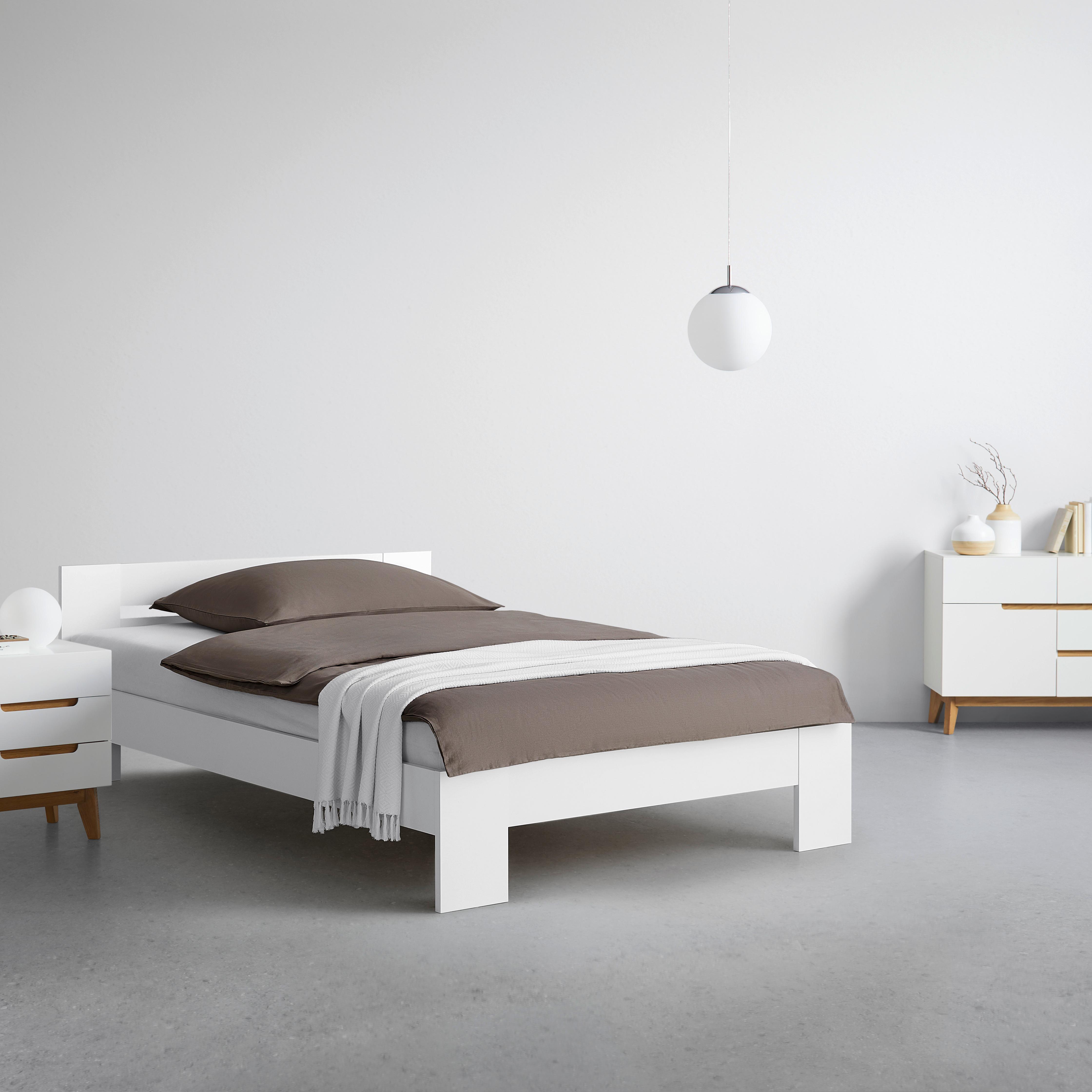Bett Madrid Weiß ca. 140x200cm - Weiß, MODERN, Holz (140/200cm) - Mömax