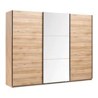 Schwebetürenschrank Rabina Eichefarben - Eichefarben/Schwarz, KONVENTIONELL, Glas/Holzwerkstoff (270/210/60cm) - Mömax