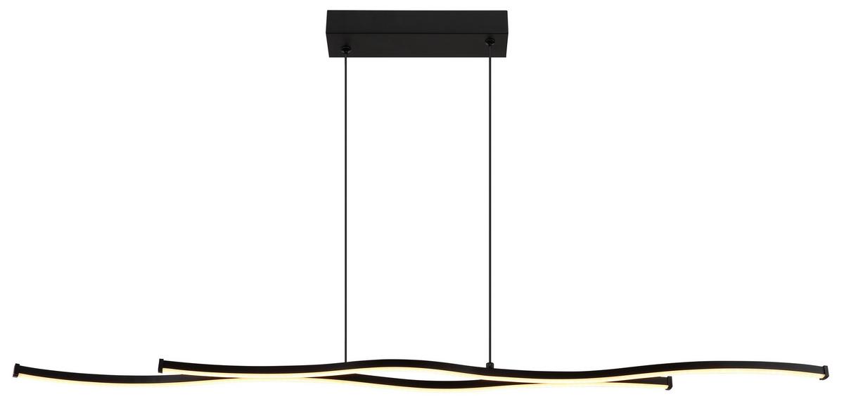 LED-HÄNGELEUCHTE 67336-30H - Opal/Schwarz, Design, Kunststoff/Metall (110,4/8,6/120cm) - Globo