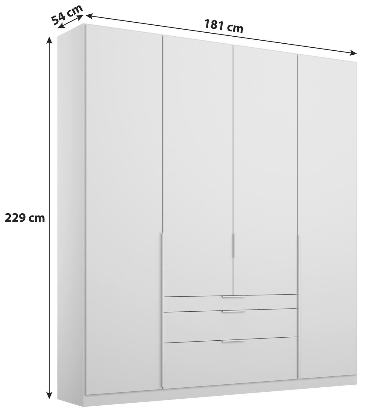 Dulap cu uși rotative ALABAMA - gri deschis, Modern, material pe bază de lemn (181/229/54cm)