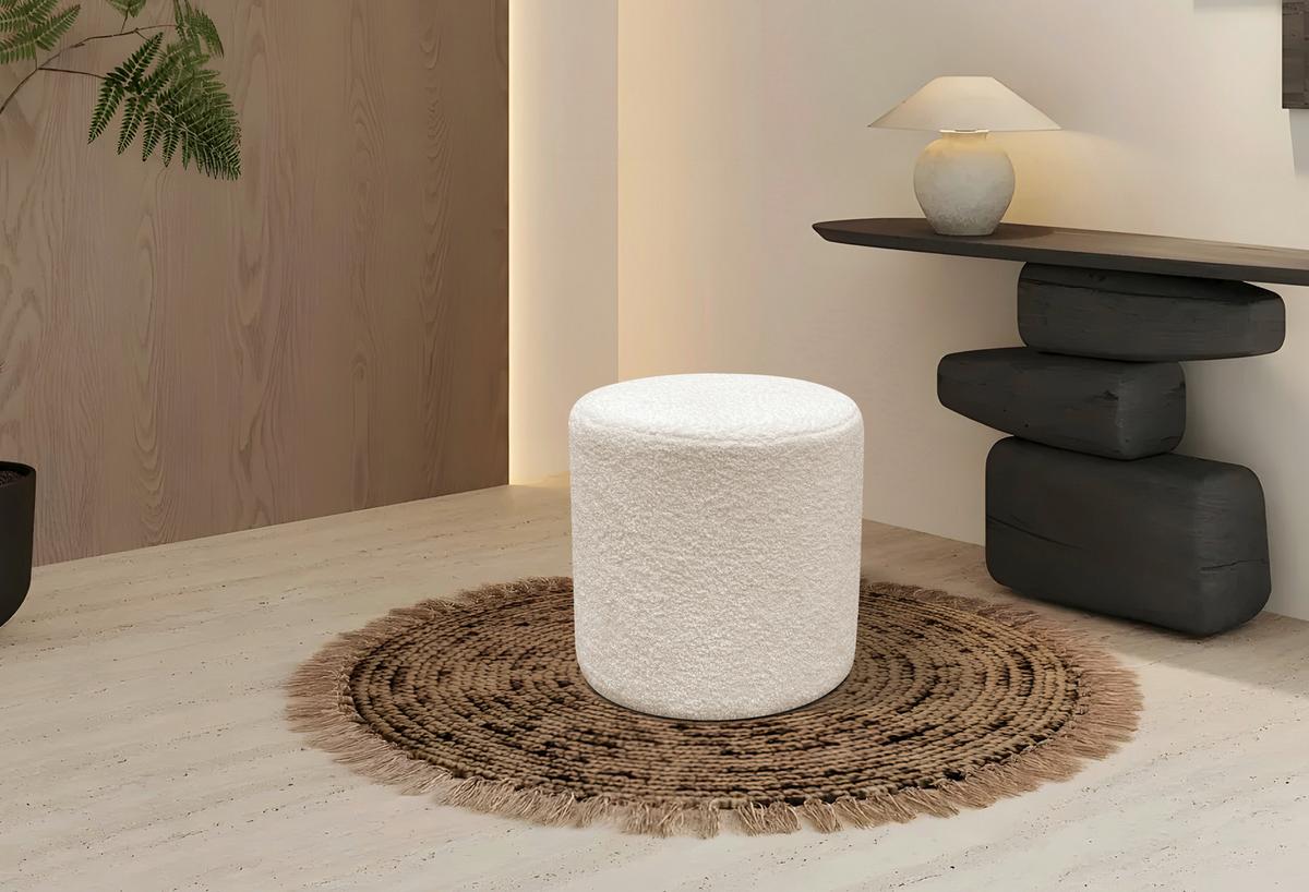 PUF SUSI - beżowy, Trend, materiał drewnopochodny/tkanina (35/35cm) - Novel