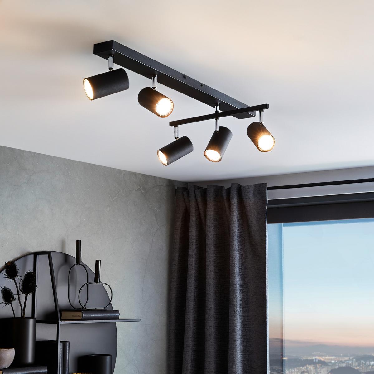 Strahler Witmo in Schwarz max. 35 Watt - Schwarz, MODERN, Metall (70/35/17cm) - Mömax