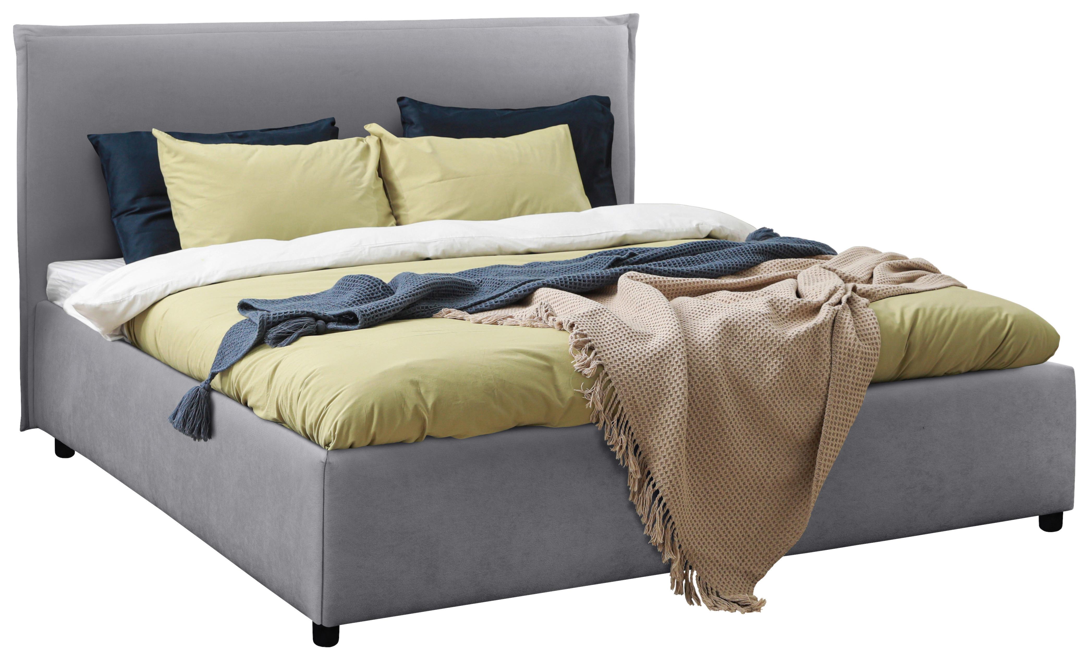 Kárpitozott Ágykeret Milano - szürke, Konventionell, műanyag/faalapú anyag (140/200cm)