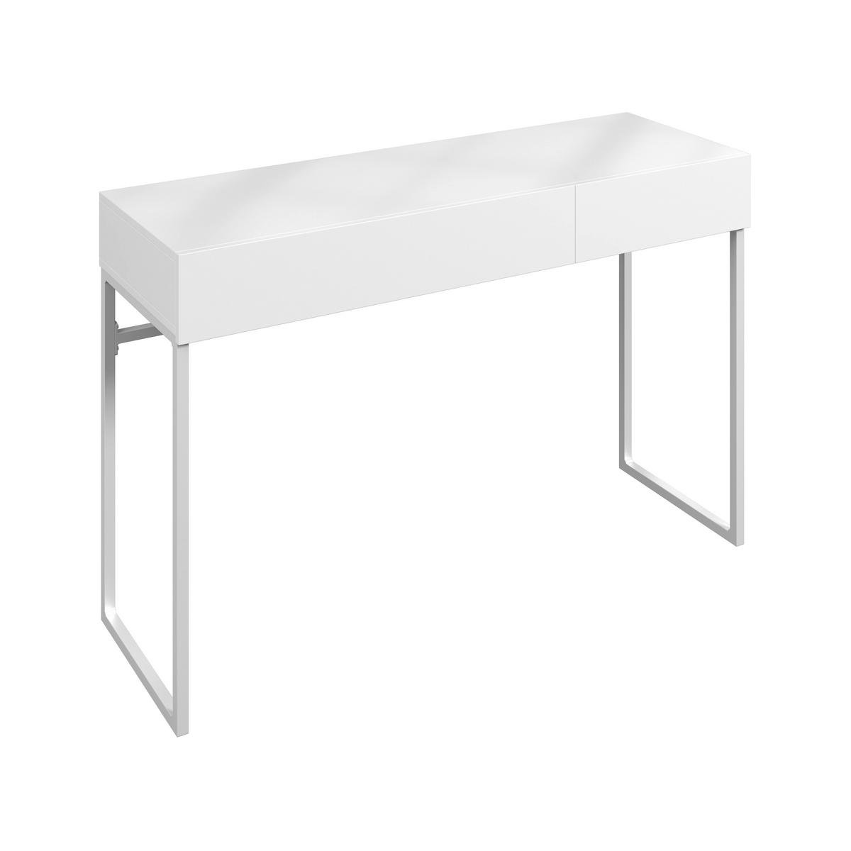 Konsolentisch Finn Weiß Metall/MDF - Weiß, MODERN, Holzwerkstoff/Metall (120/78/40cm) - Bessagi Home