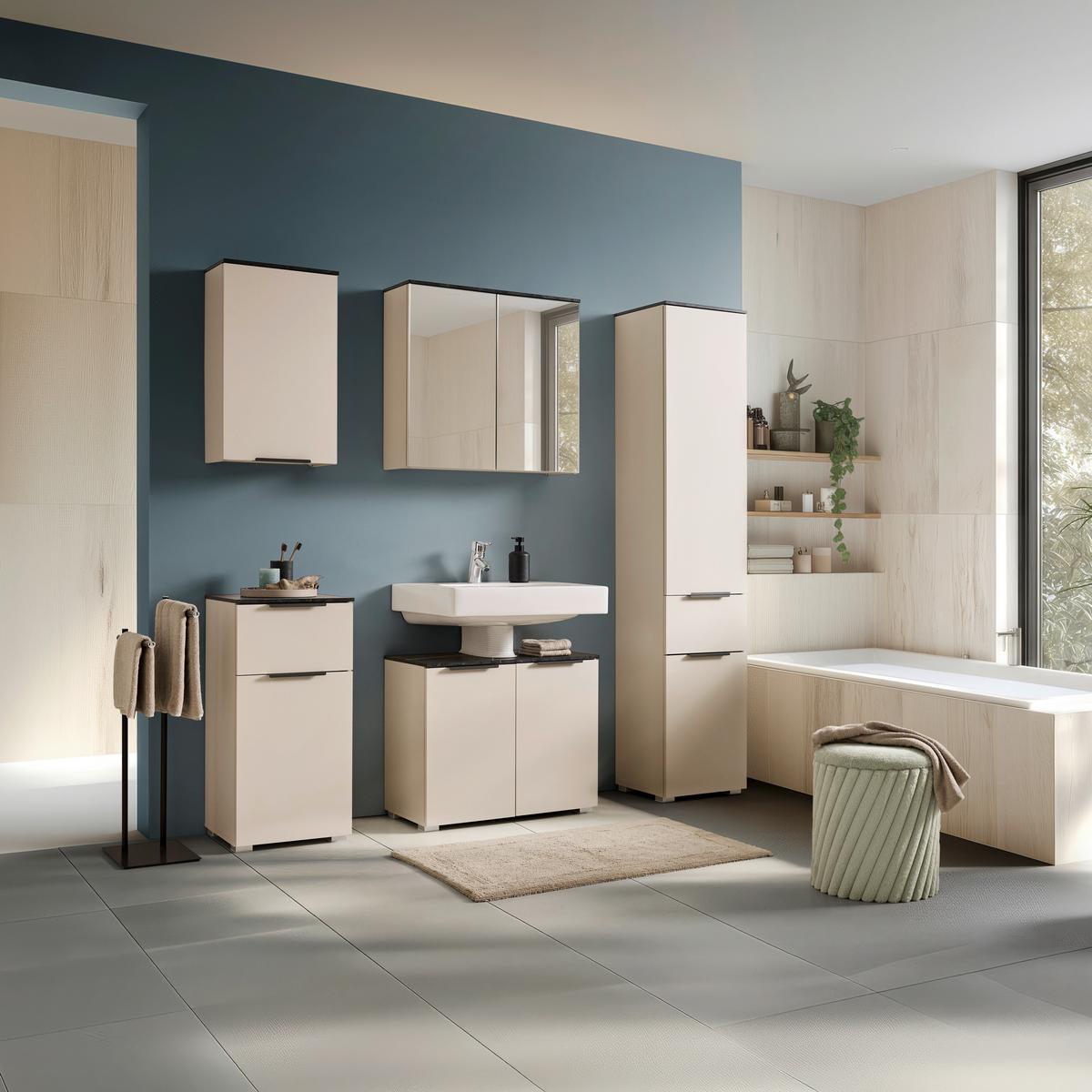 Unterschrank Liana Kaschmirfarben - Anthrazit, MODERN, Holzwerkstoff/Metall (39,5/80,6/35cm) - Mömax