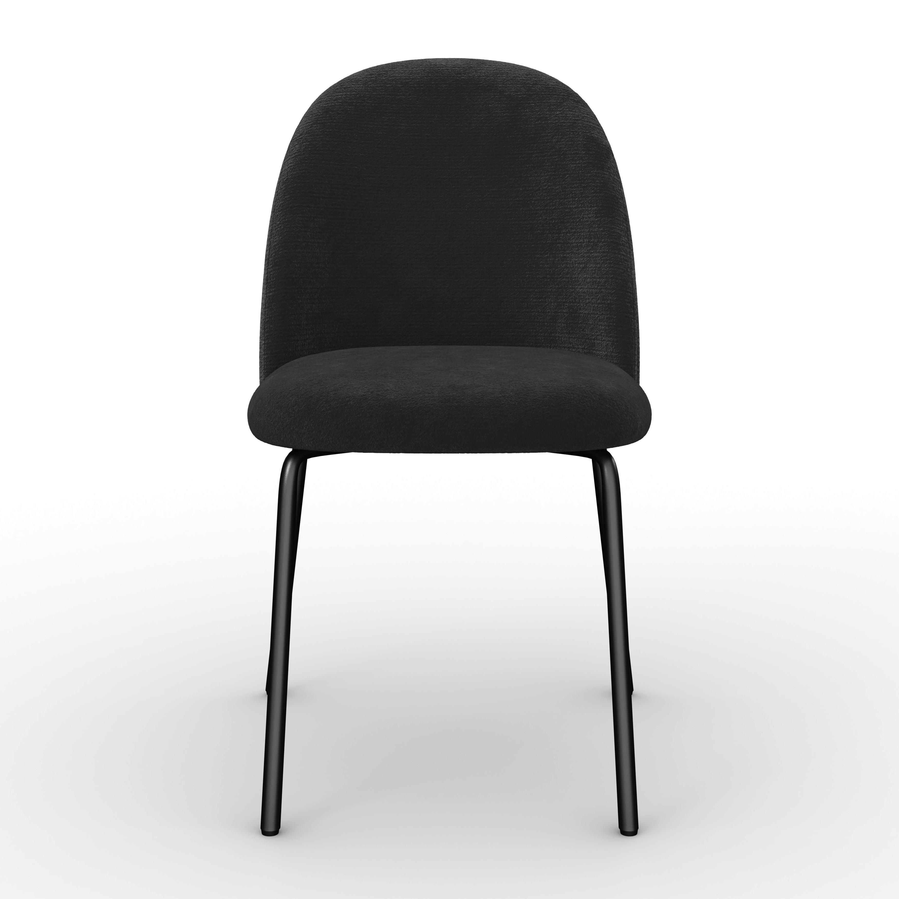STOL ELORA - svart, Modern, metall/textil (48/86/55cm) - Bessagi Home