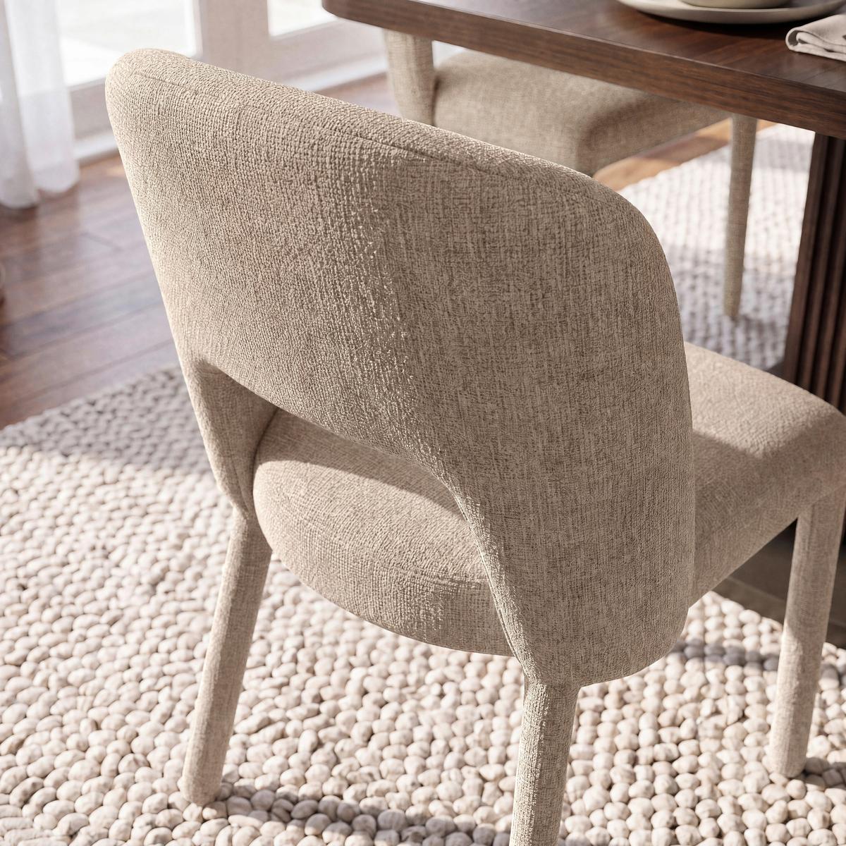 Stuhl Anea Hellgrau Webstoff Gepolstert - Hellgrau/Pinienfarben, MODERN, Holz/Textil (52/79/55,5cm) - Bessagi Home