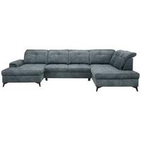 Kutna Garnitura Sierra - plavkastosiva/crna, Moderno, tekstil/metal (181/364/230cm) - Modern Living