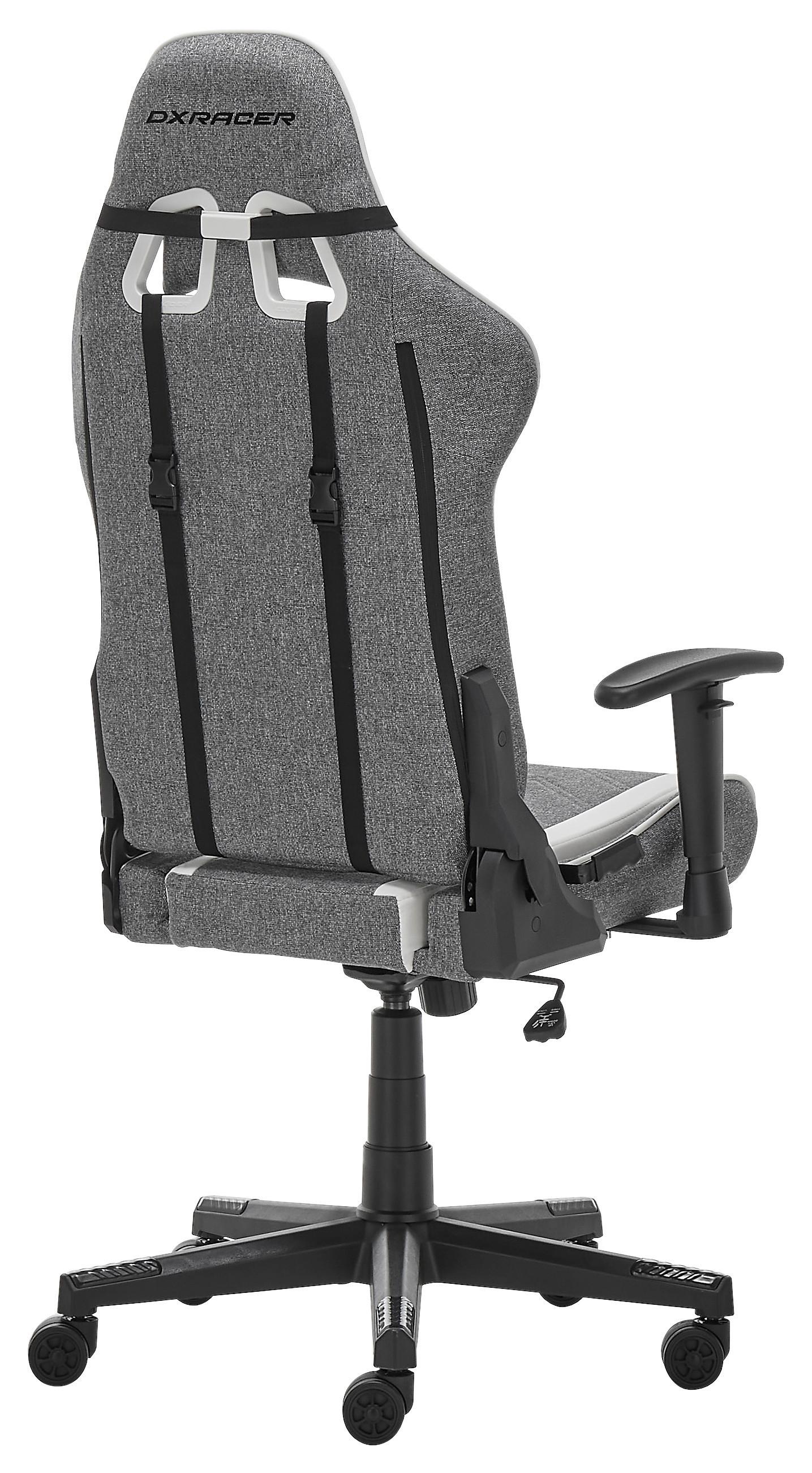 GAMINGSTOL PRINCE -EXKLUSIV- - vit/grå, Modern, textil/plast (70/126/70cm) - Dxracer