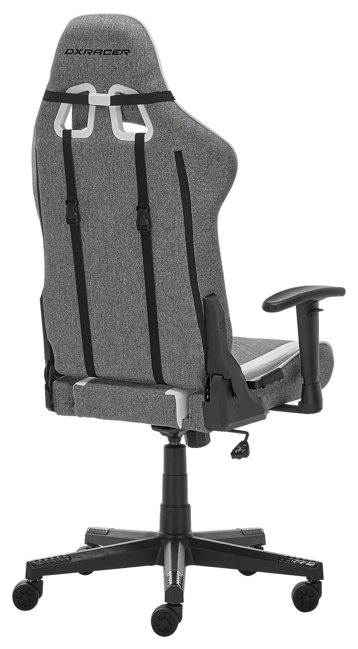 Gamingstuhl Prince in Grau/Schwarz/Weiß - Schwarz/Weiß, MODERN, Kunststoff/Textil (70/126/70cm) - Dxracer