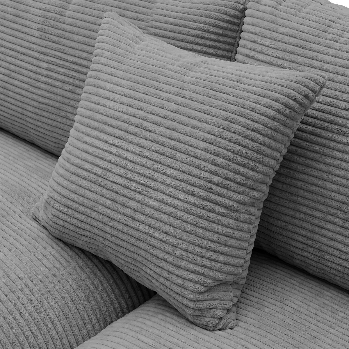 Ecksofa Pedro Grau - Schwarz/Grau, MODERN, Kunststoff/Textil (190/300cm) - Mömax