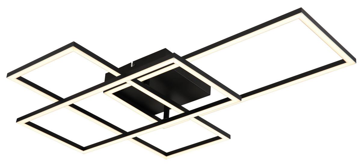 Plafonieră cu LED GABRIEL -TUYA- - opal/negru, plastic/metal (73,7/51/9,3cm) - Globo