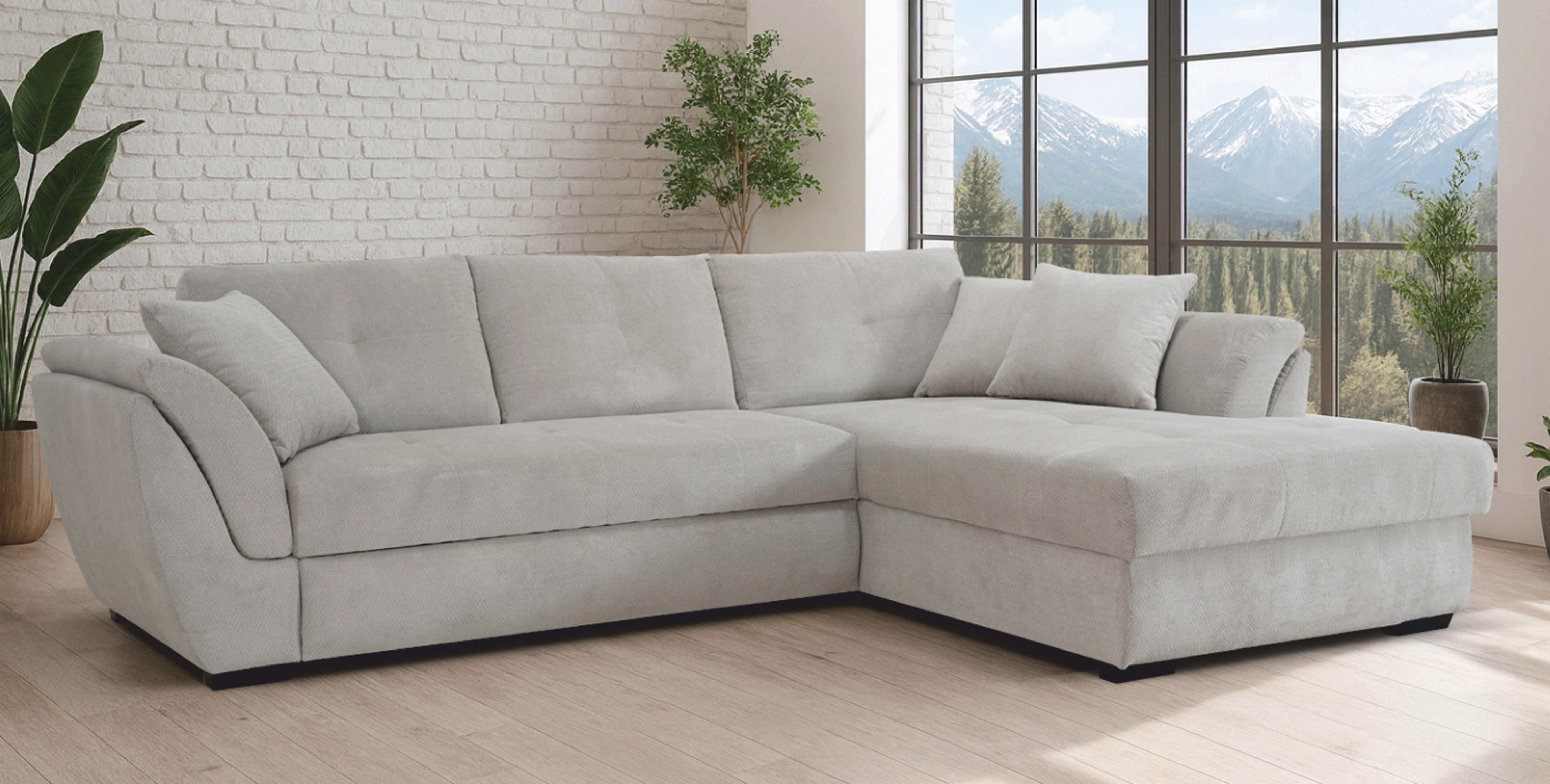 Kutna Garnitura Berisso - crna/sivo-bež, Konvencionalno, tekstil (278/187cm) - Ondega