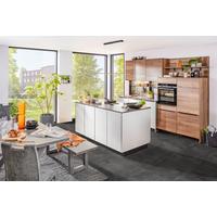 Einbauküche in Eichefarben/Edelstahlfarben - Edelstahlfarben/Eichefarben, MODERN, Holzwerkstoff/Metall (275/185cm) - Nobilia