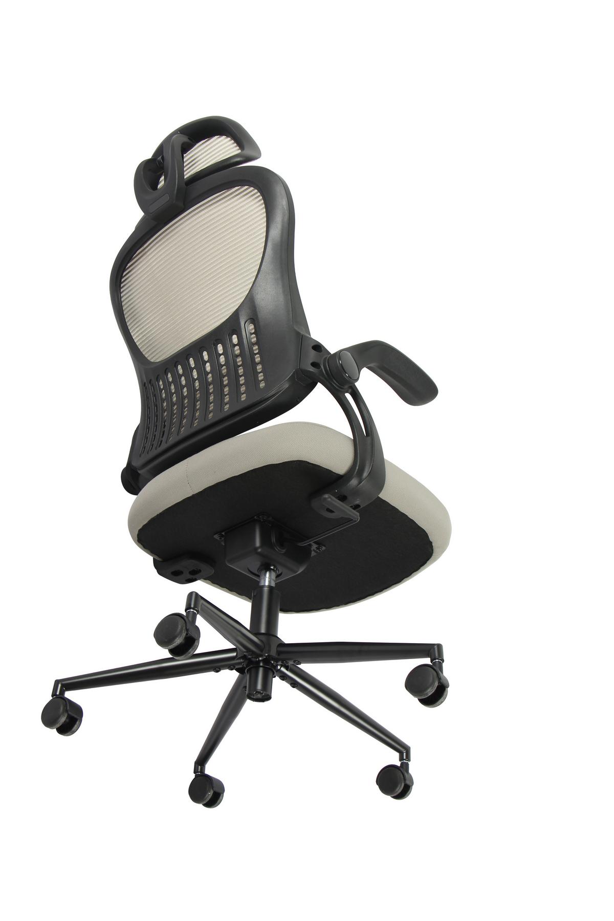 DREHSTUHL POLLY - Beige/Schwarz, Modern, Kunststoff/Textil (68/116-133/64cm) - Mömax