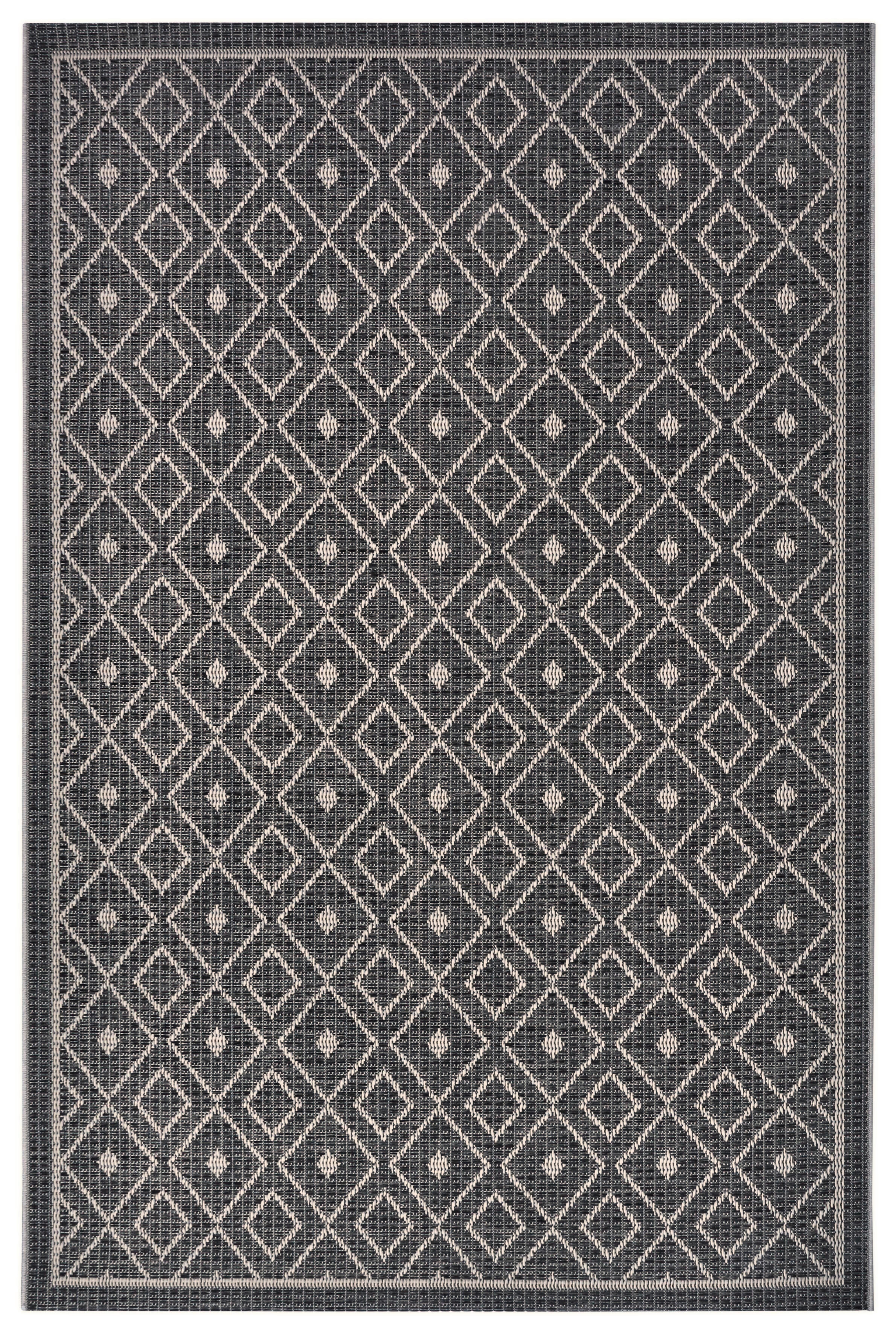 Outdoorteppich Lahal Grau/Beige ca. 76x150cm - Beige/Grau, Design, Kunststoff (76/150cm) - Novel
