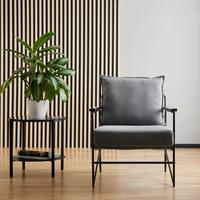 fauteuil de lounge in Grau/Schwarz - gris/noir, Modern, métal/textile (85/81/68cm) - Premium Living