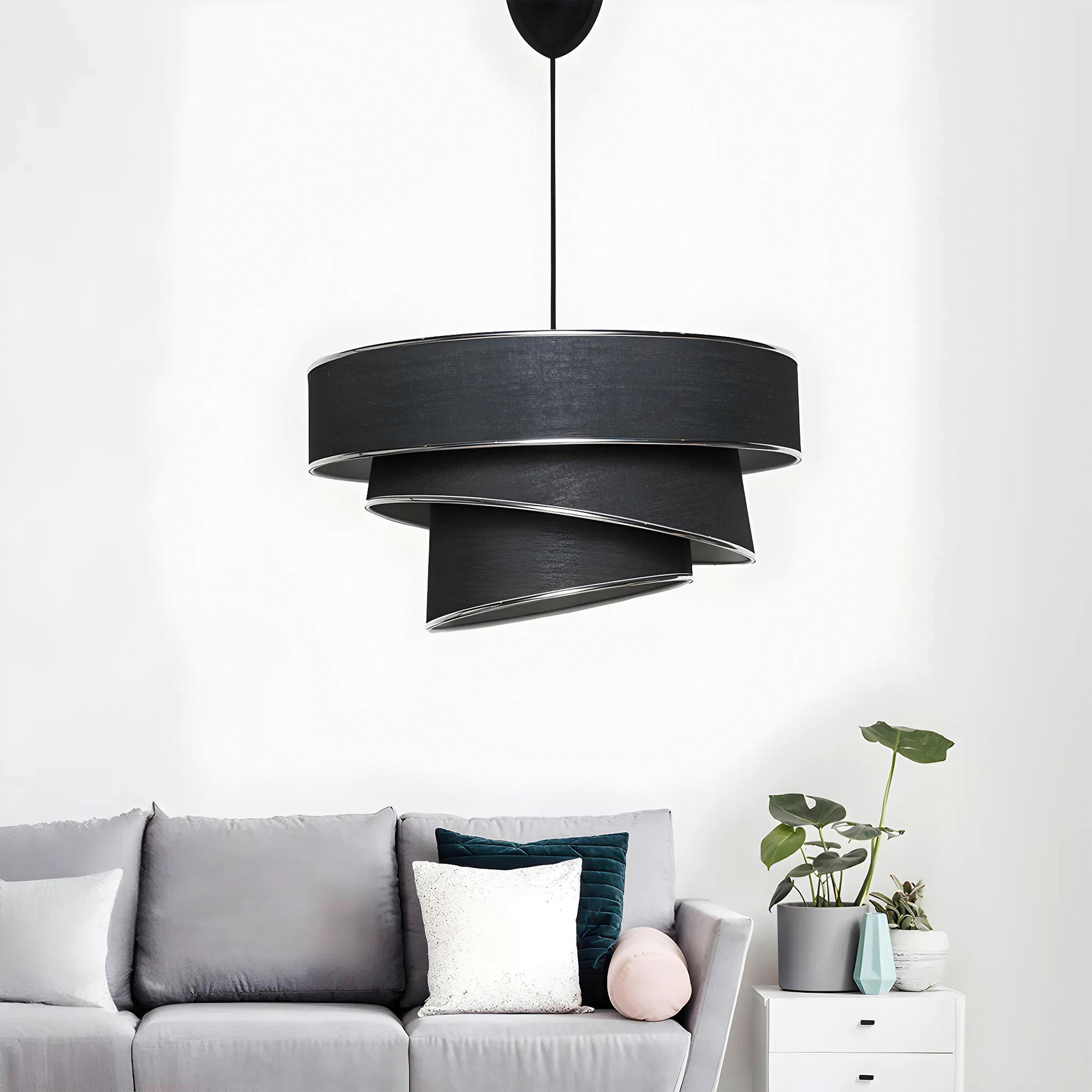 LAMPA WISZĄCA COUPER - BLACK, SILVER - kolor srebrny/czarny, Design, tworzywo sztuczne/metal (40/72cm) - P & B