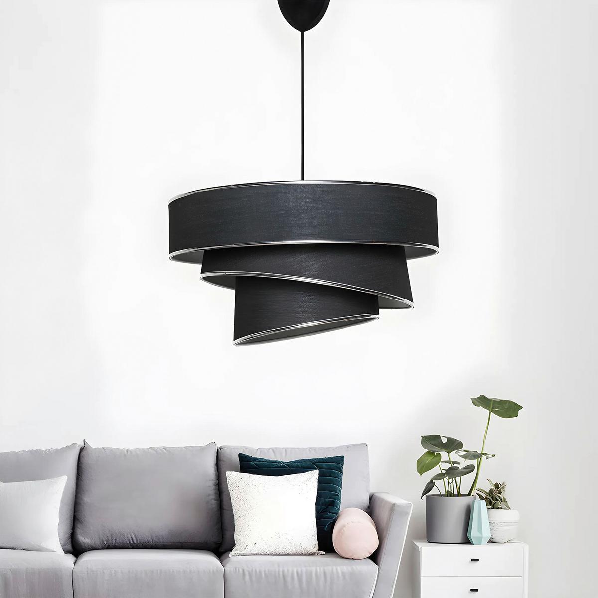 LAMPA WISZĄCA COUPER - BLACK, SILVER - kolor srebrny/czarny, Design, tworzywo sztuczne/metal (40/72cm) - P & B