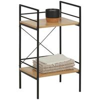 Regal in Schwarz/Eiche - Eichefarben/Schwarz, Lifestyle, Holzwerkstoff/Metall (34/62/27cm) - Mömax
