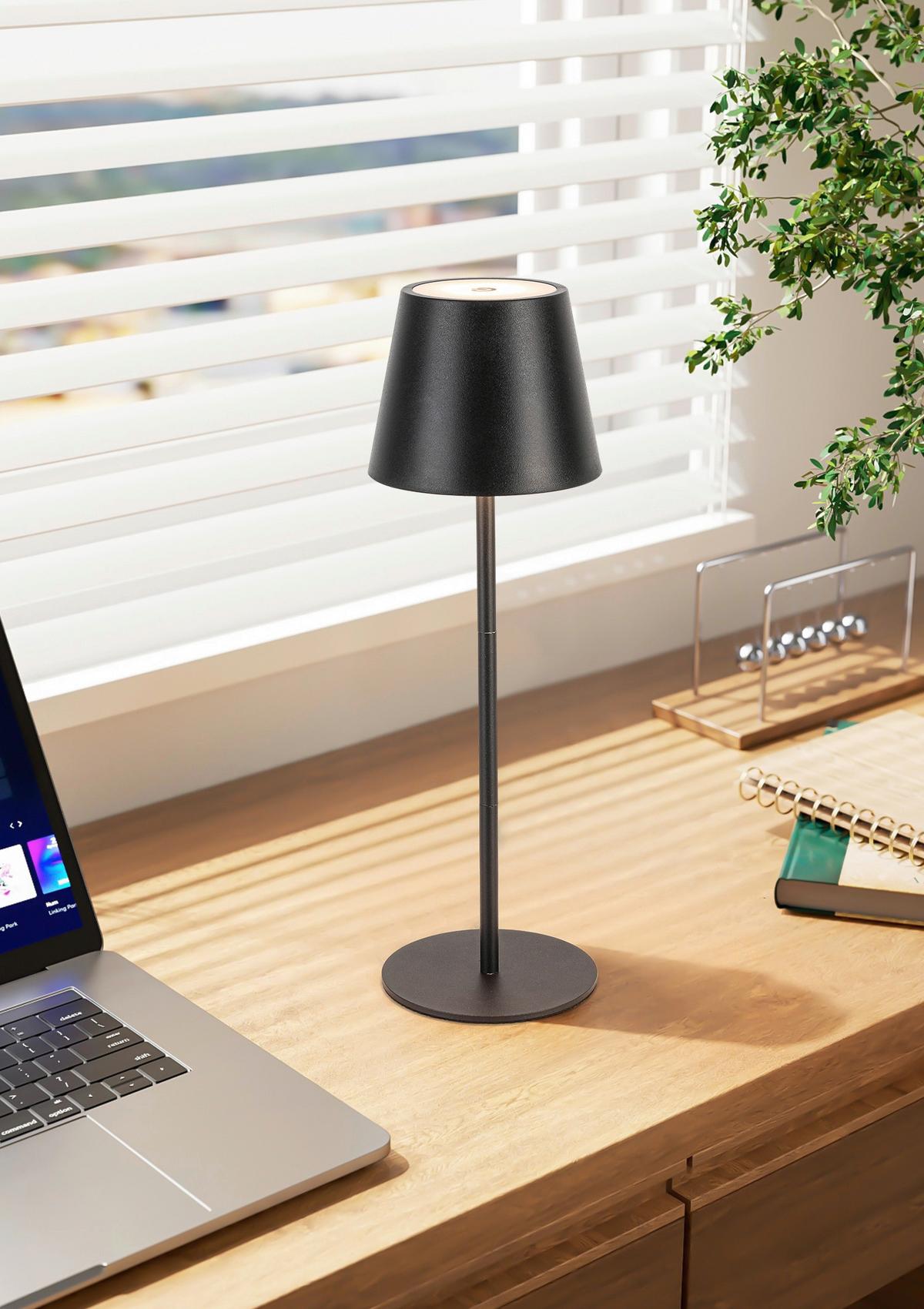 Led Asztali Lámpa Noemi - fekete, Konventionell, műanyag/fém (10,6/17-36cm) - Mömax